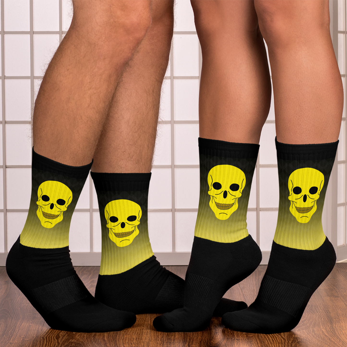 Electric Yellow Skull Dayz Socks - Skull Dayz