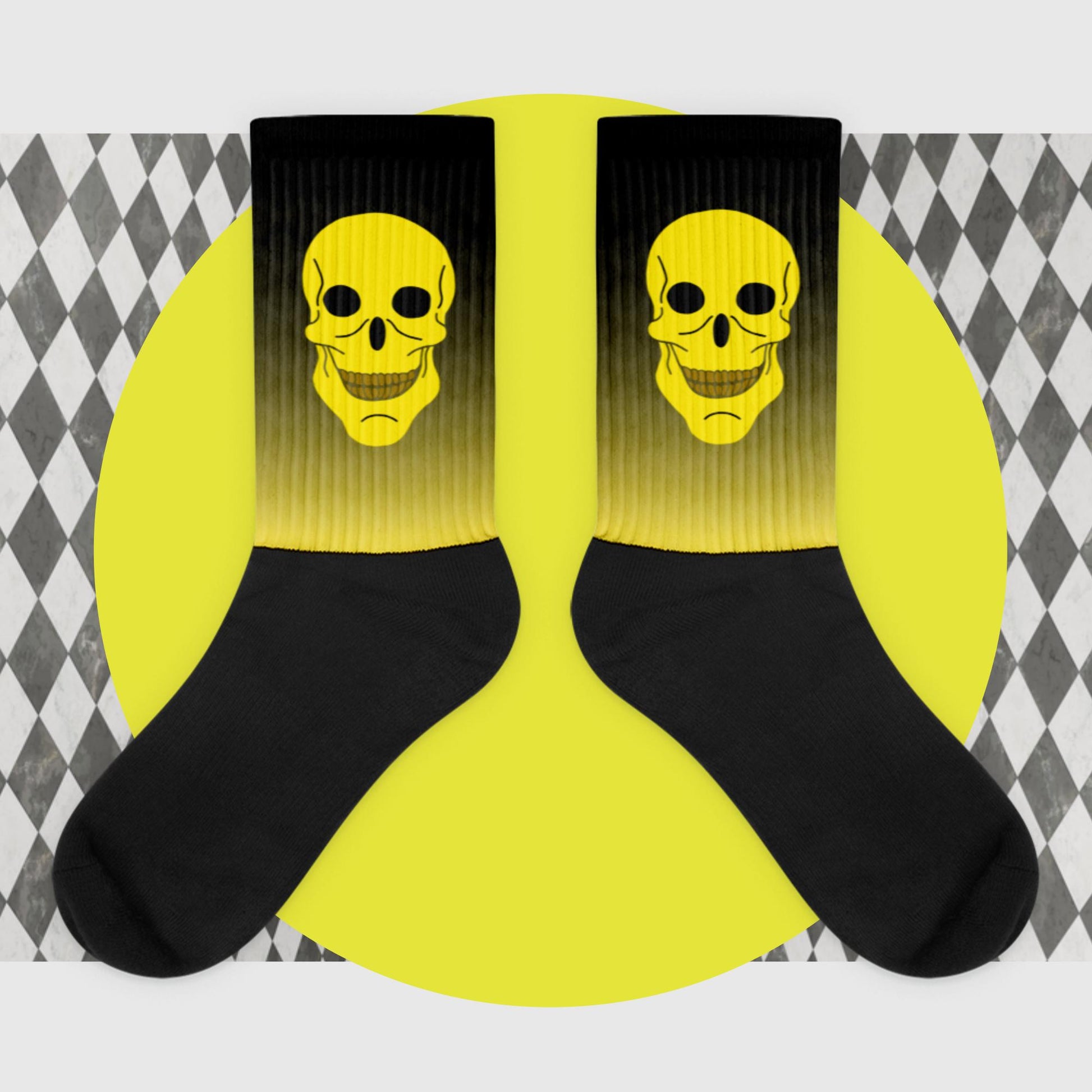 Electric Yellow Skull Dayz Socks - Skull Dayz