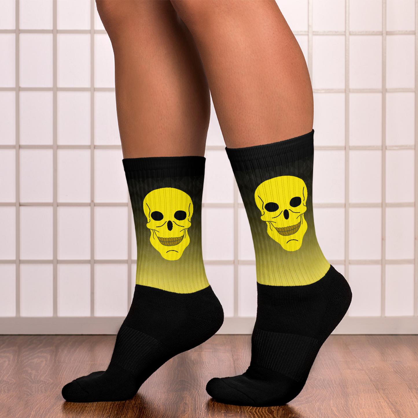 Electric Yellow Skull Dayz Socks - Skull Dayz