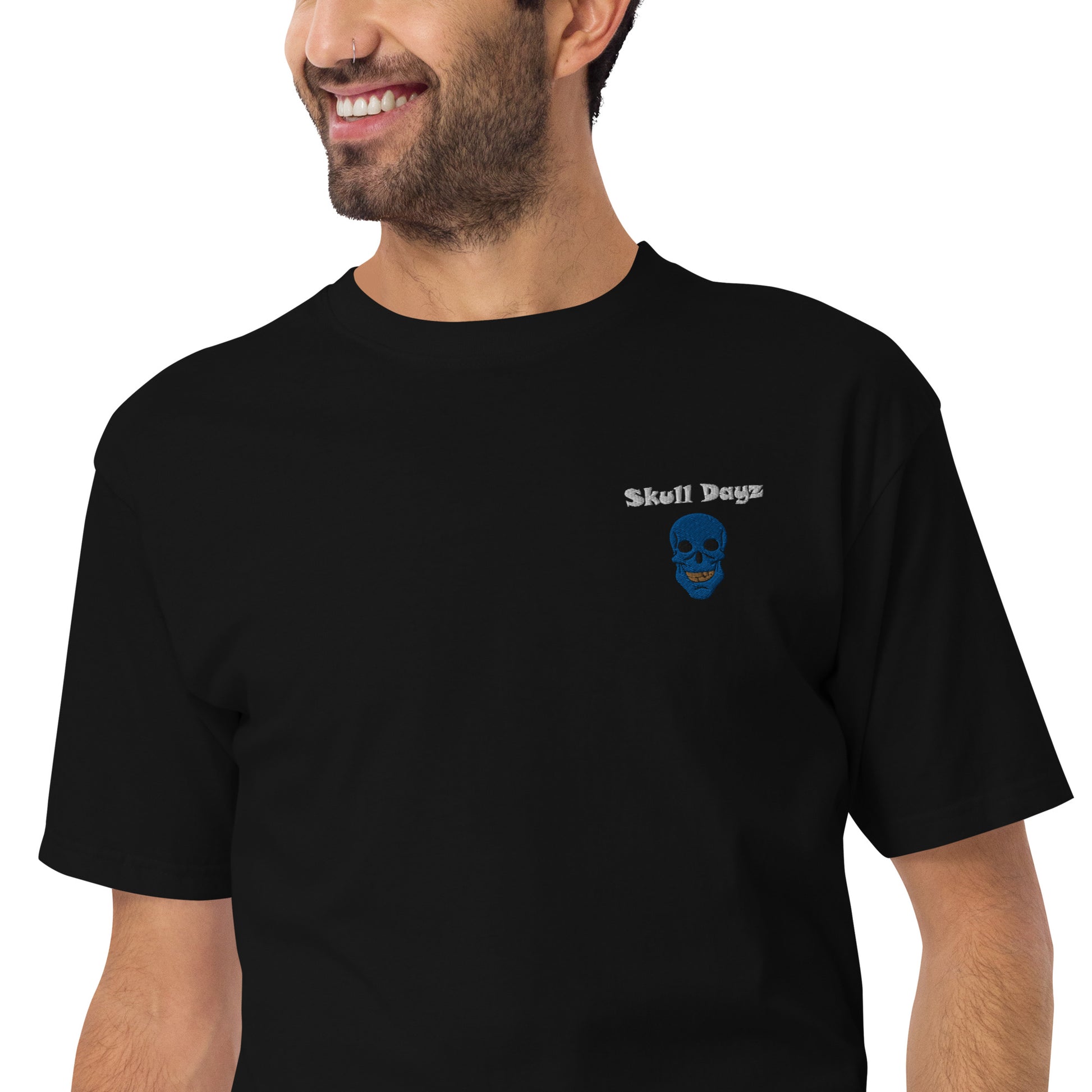 Skull Dayz Embroidered tee (blue) - Skull Dayz