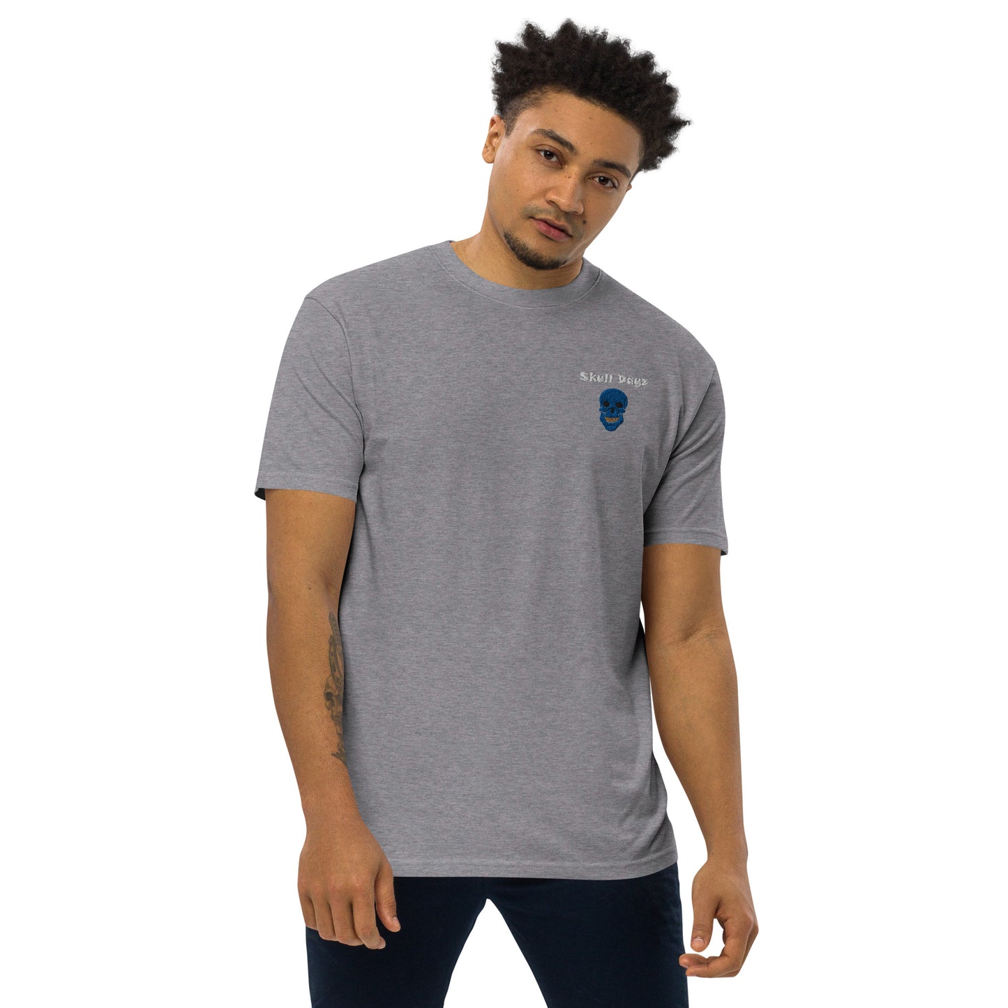 Skull Dayz Embroidered tee (blue) - Skull Dayz