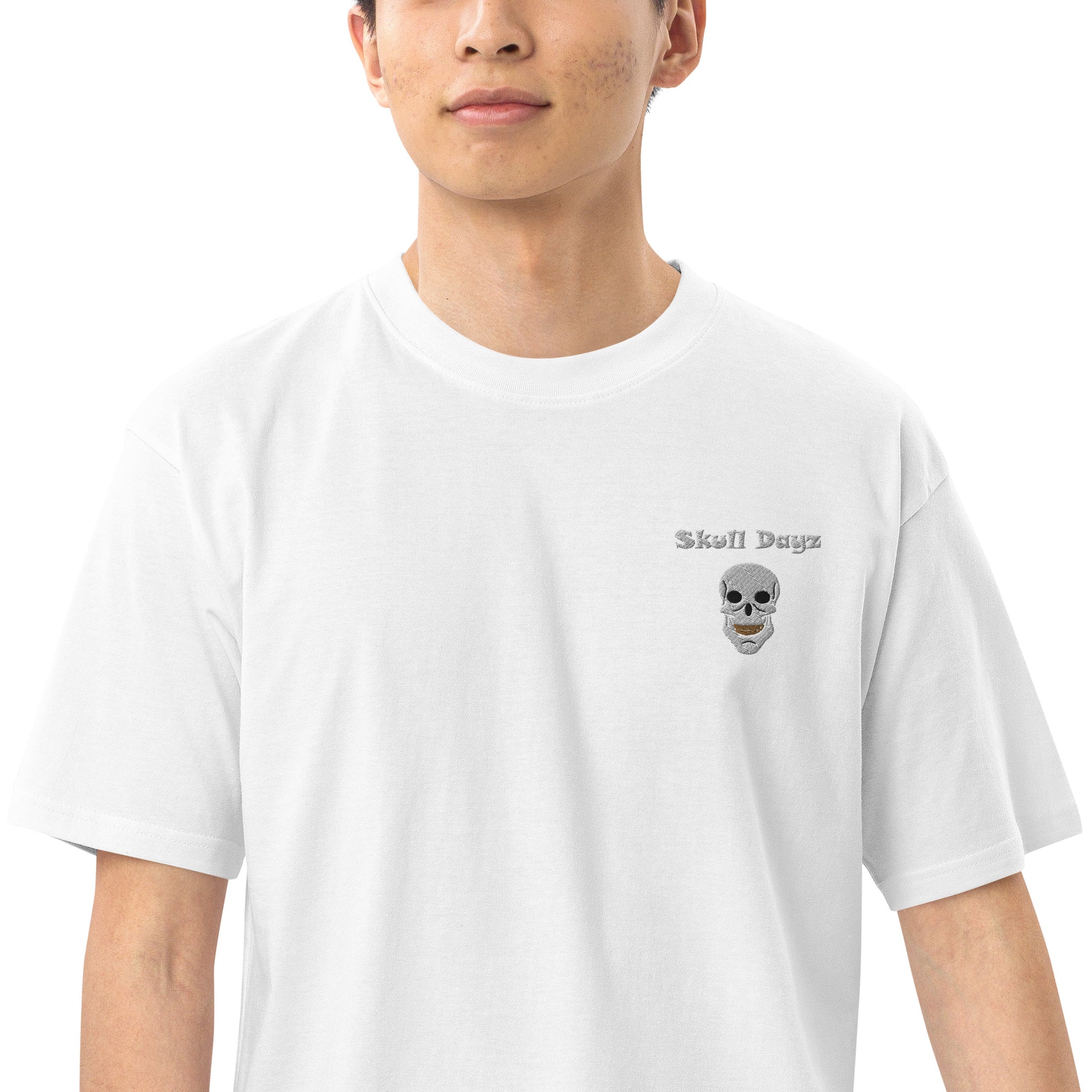 Skull Dayz Embroidered tee (white) - Skull Dayz